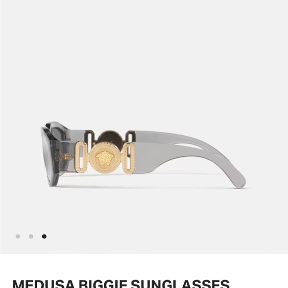 Versace Medusa Biggie Sunglasses Clear Gray/Reflective - Picture 3 of 3